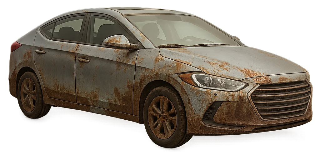 سيارة مطلية باللون rust